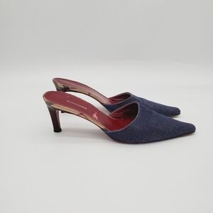 Burberry vintage denim kitten heel mules 37